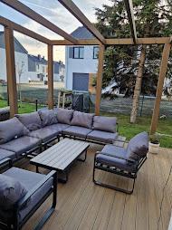 Modułowe meble tarasowe z ławą i dwoma fotelami Panaon GG