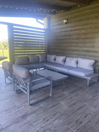 Modułowe meble tarasowe z ławą i dwoma fotelami Panaon GG
