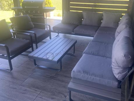 Modułowe meble tarasowe z ławą i dwoma fotelami Panaon GG