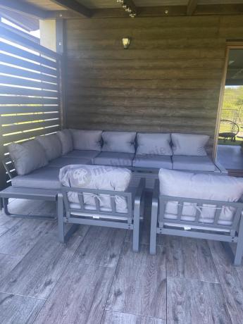 Modułowe meble tarasowe z ławą i dwoma fotelami Panaon GG