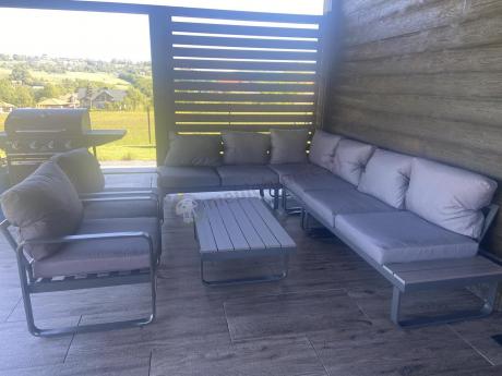 Modułowe meble tarasowe z ławą i dwoma fotelami Panaon GG