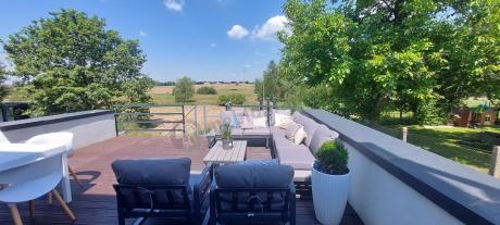 Modułowe meble tarasowe z ławą i dwoma fotelami Panaon GG