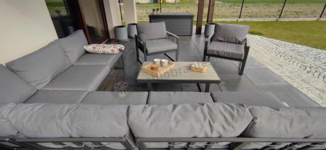 Modułowe meble tarasowe z ławą i dwoma fotelami Panaon GG