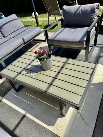 Modułowe meble tarasowe z ławą i dwoma fotelami Panaon GG