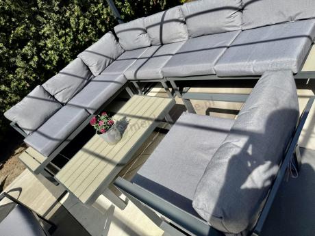 Modułowe meble tarasowe z ławą i dwoma fotelami Panaon GG