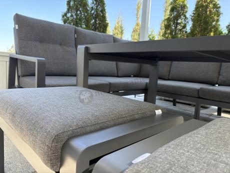 Modułowy duży narożnik ogrodowy z fotelem Tavaro Corner XL Antracite