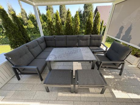 Modułowy duży narożnik ogrodowy z fotelem Tavaro Corner XL Antracite