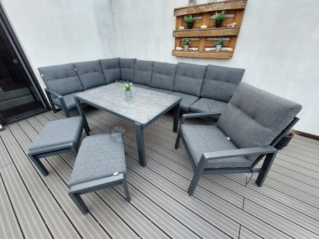 Modułowy duży narożnik ogrodowy z fotelem Tavaro Corner XL Antracite