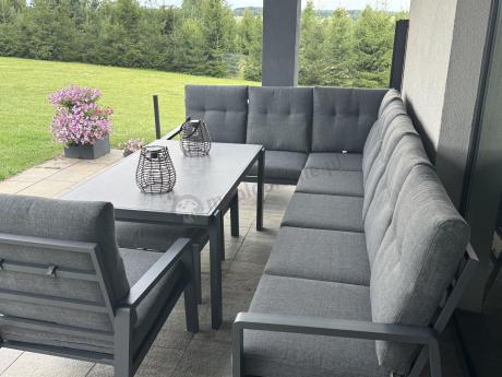 Modułowy duży narożnik ogrodowy z fotelem Tavaro Corner XL Antracite