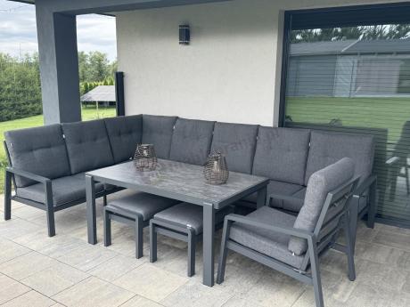 Modułowy duży narożnik ogrodowy z fotelem Tavaro Corner XL Antracite