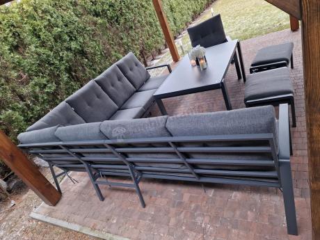 Modułowy duży narożnik ogrodowy z fotelem Tavaro Corner XL Antracite