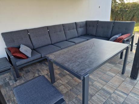 Modułowy duży narożnik ogrodowy z fotelem Tavaro Corner XL Antracite