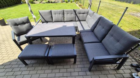 Modułowy duży narożnik ogrodowy z fotelem Tavaro Corner XL Antracite