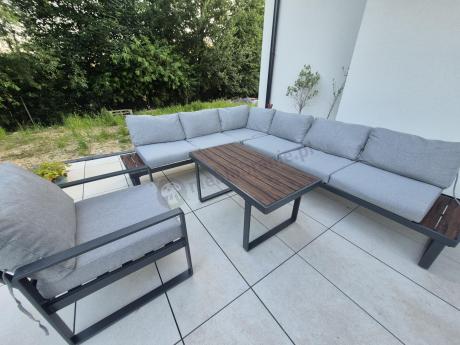 Modułowy narożnik ogrodowy 280x220cm z ławą i fotelem Panaon LG