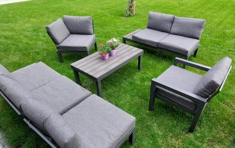 Modułowy narożnik tarasowy 283x222cm Calamba Corner - Antracite