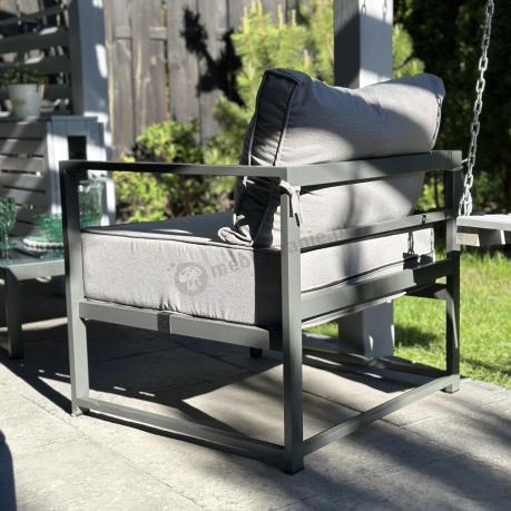 Narożne meble ogrodowe modułowe ze stolikiem i fotelem Trapeno 5 modułów
