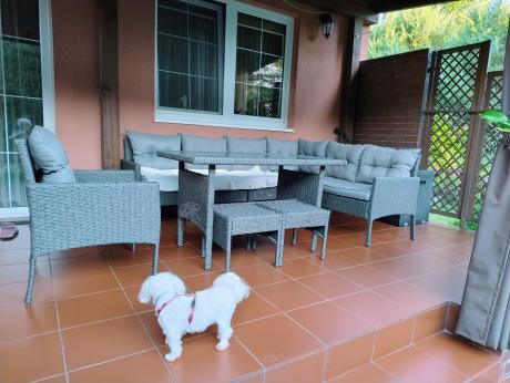 Narożne meble ogrodowe z fotelem technorattan Perata Corner – Anthracite