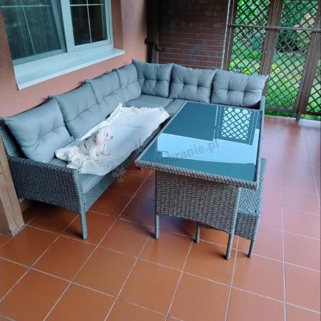 Narożne meble ogrodowe z fotelem technorattan Perata Corner – Anthracite