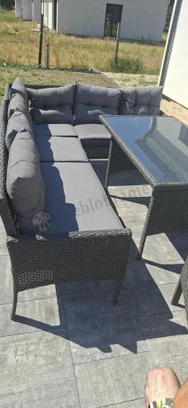 Narożne meble ogrodowe z fotelem technorattan Perata Corner – Anthracite