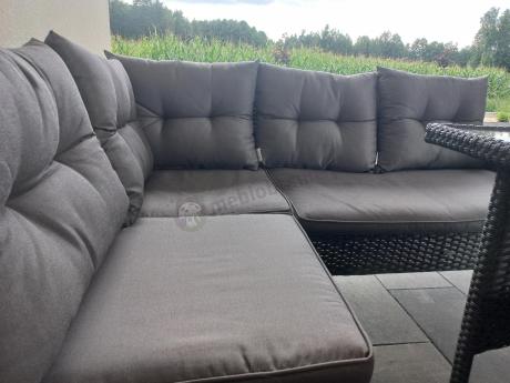 Narożne meble ogrodowe z fotelem technorattan Perata Corner – Anthracite