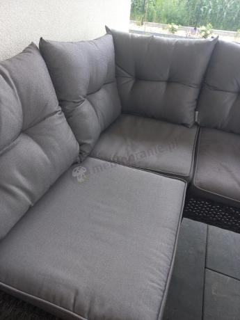 Narożne meble ogrodowe z fotelem technorattan Perata Corner – Anthracite