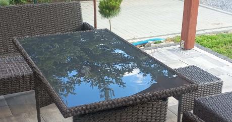 Narożne meble ogrodowe z fotelem technorattan Perata Corner – Anthracite