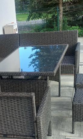 Narożne meble ogrodowe z fotelem technorattan Perata Corner – Anthracite