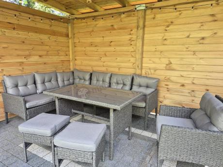 Narożne meble ogrodowe z fotelem technorattan Perata Corner – Anthracite