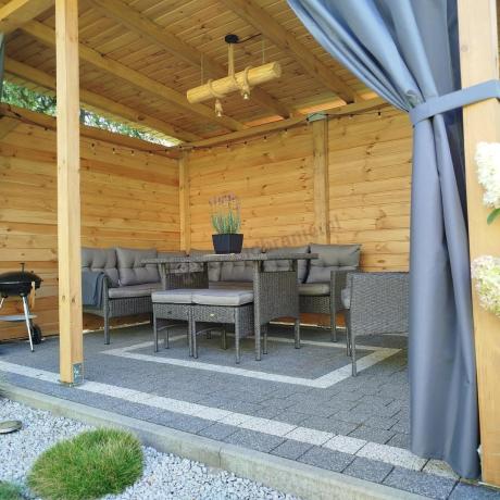 Narożne meble ogrodowe z fotelem technorattan Perata Corner – Anthracite