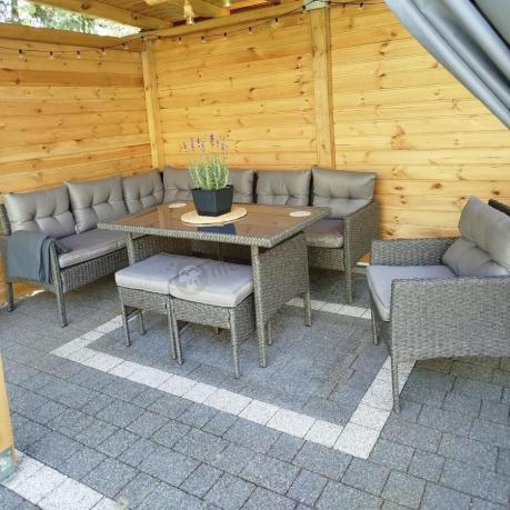 Narożne meble ogrodowe z fotelem technorattan Perata Corner – Anthracite