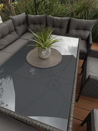Narożne meble ogrodowe z fotelem technorattan Perata Corner – Anthracite