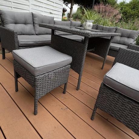 Narożne meble ogrodowe z fotelem technorattan Perata Corner – Anthracite