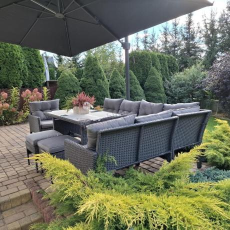 Narożne meble ogrodowe z fotelem technorattan Perata Corner – Anthracite