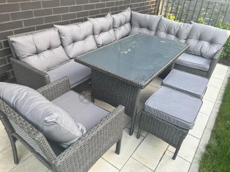 Narożne meble ogrodowe z fotelem technorattan Perata Corner – Anthracite