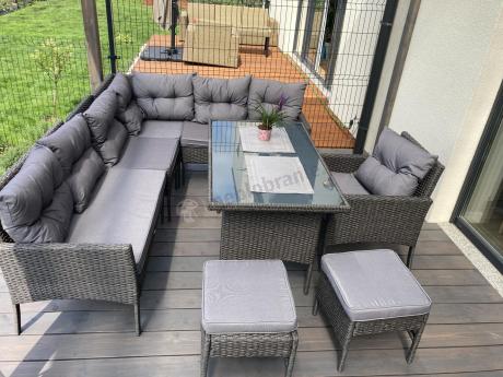 Narożne meble ogrodowe z fotelem technorattan Perata Corner – Anthracite