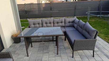 Narożne meble ogrodowe z fotelem technorattan Perata Corner – Anthracite