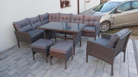 Narożne meble ogrodowe z fotelem technorattan Perata Corner – Anthracite