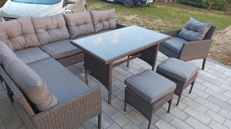 Narożne meble ogrodowe z fotelem technorattan Perata Corner – Anthracite