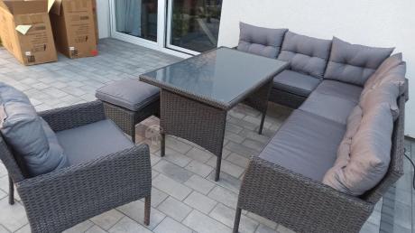 Narożne meble ogrodowe z fotelem technorattan Perata Corner – Anthracite