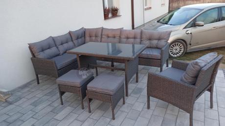 Narożne meble ogrodowe z fotelem technorattan Perata Corner – Anthracite