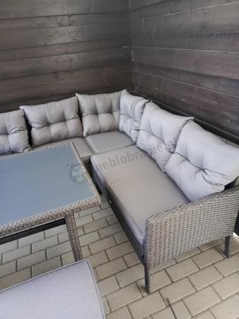 Narożne meble ogrodowe z fotelem technorattan Perata Corner – Anthracite