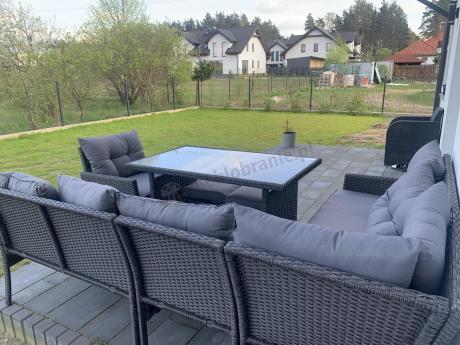 Narożne meble ogrodowe z fotelem technorattan Perata Corner – Anthracite