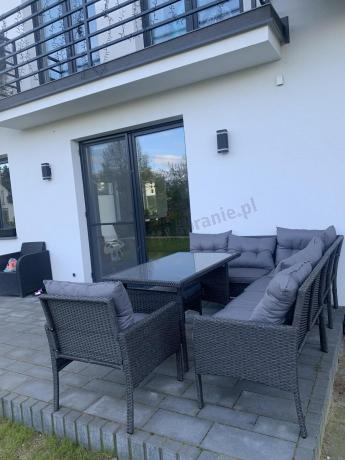 Narożne meble ogrodowe z fotelem technorattan Perata Corner – Anthracite