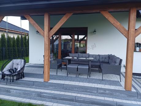 Narożne meble ogrodowe z fotelem technorattan Perata Corner – Anthracite