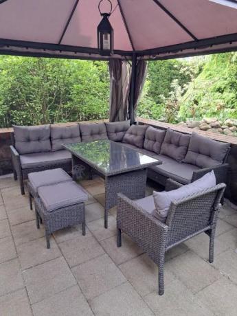 Narożne meble ogrodowe z fotelem technorattan Perata Corner – Anthracite