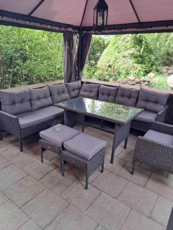 Narożne meble ogrodowe z fotelem technorattan Perata Corner – Anthracite