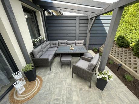 Narożne meble ogrodowe z fotelem technorattan Perata Corner – Anthracite