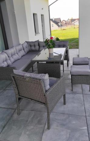 Narożne meble ogrodowe z fotelem technorattan Perata Corner – Anthracite