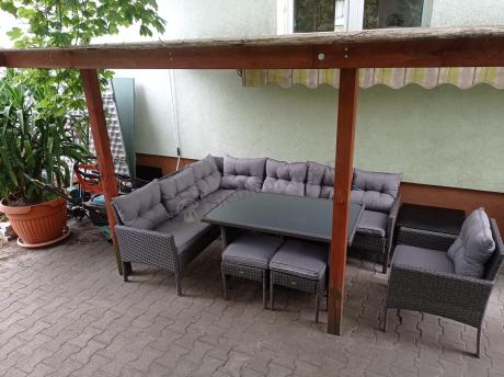 Narożne meble ogrodowe z fotelem technorattan Perata Corner – Anthracite