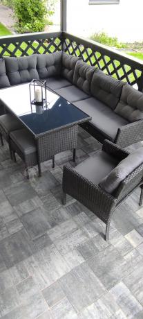 Narożne meble ogrodowe z fotelem technorattan Perata Corner – Anthracite